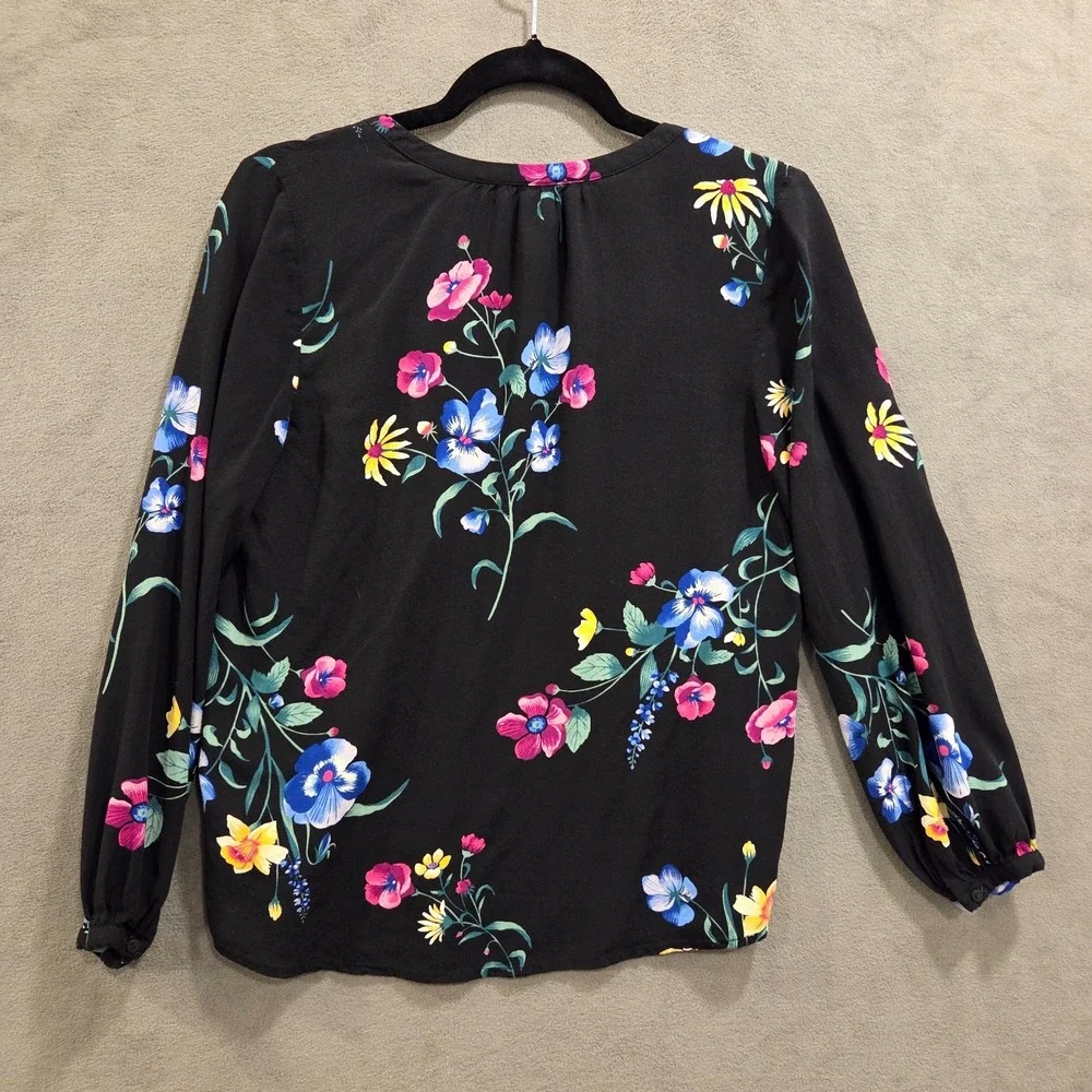 Old Navy Floral Boho Tunic Top Shirt Blouse Women's Size‎ Small V Neck Casual - Picture 2 of 8